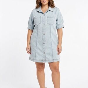 HABITUAL | Denim Button-Front Shirt Dress
